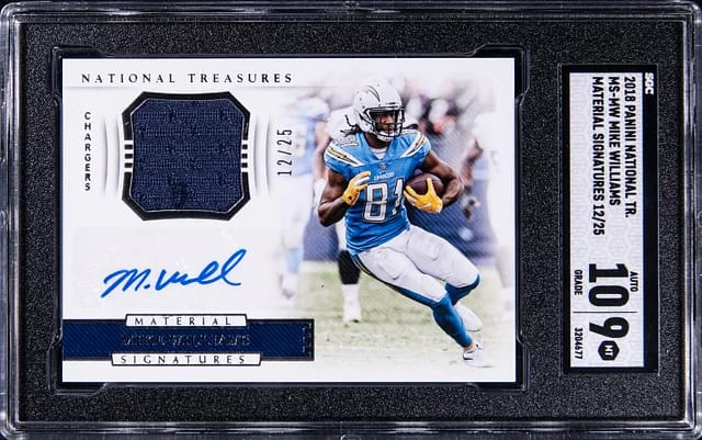 2018 Panini National Treasures Mike Williams Material Signatures #MS-MW card image