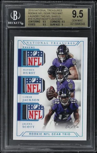 2018 Panini National Treasures NFL Gear Trio Materials Laundry #no-number card image