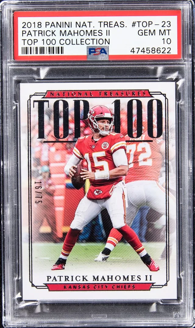2018 Panini National Treasures Patrick Mahomes II Top 100 Collection #TOP-23 card image