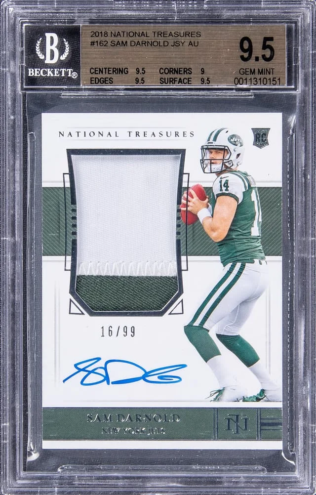2018 Panini National Treasures Sam Darnold #162 card image