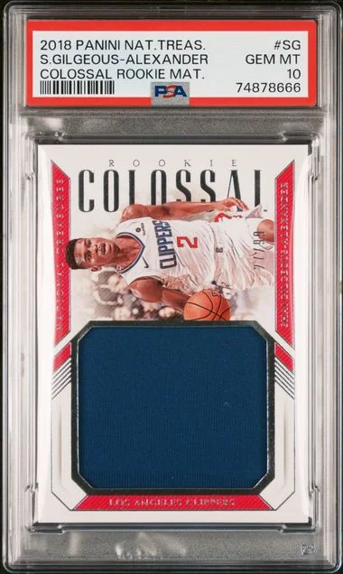 2018 Panini National Treasures Shai Gilgeous-Alexander Colossal Materials #SG card image