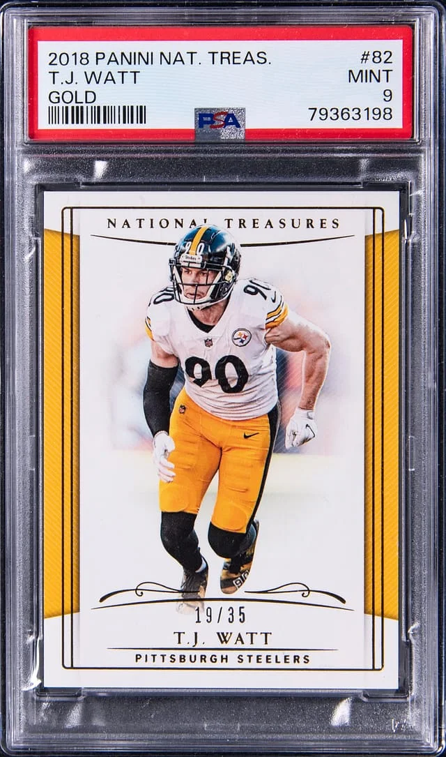2018 Panini National Treasures T.J. Watt Gold #82 card image