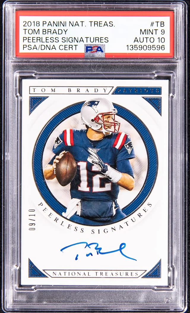 2018 Panini National Treasures Tom Brady Peerless Signatures #PS-TB card image