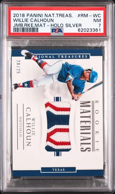 2018 Panini National Treasures Willie Calhoun Jumbo Materials #RM-WC card image