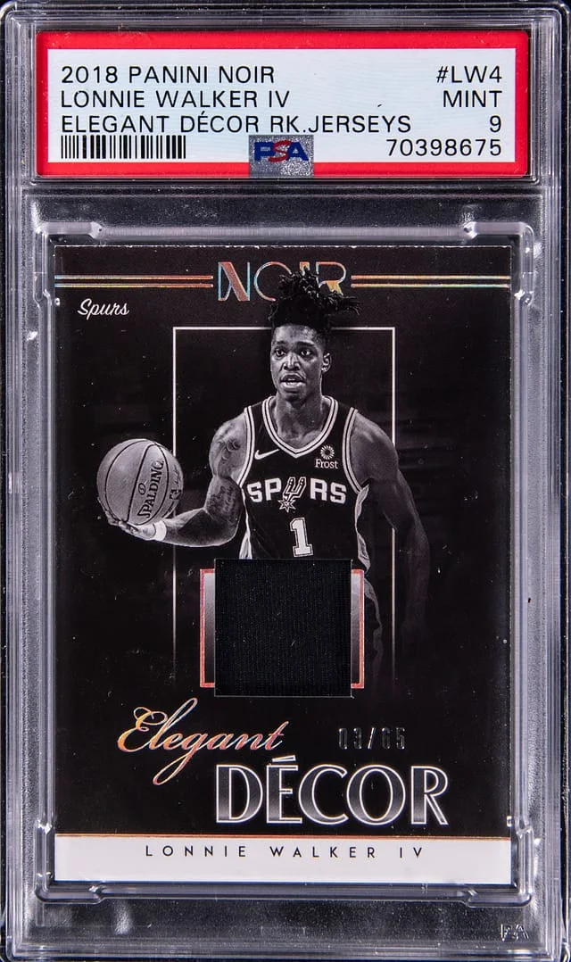 2018 Panini Noir Lonnie Walker Iv Elegant Décor Jerseys #LW4 card image