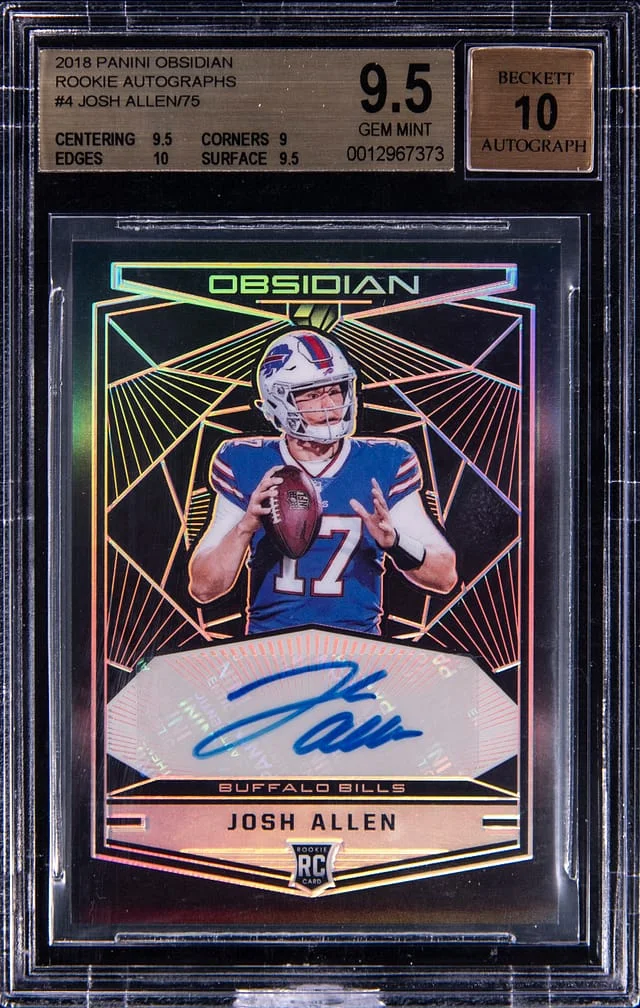 2018 Panini Obsidian Josh Allen Autograph #4 card image