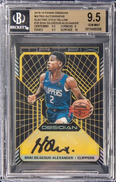 2018 Panini Obsidian Shai Gilgeous-Alexander Jersey Autograph Electric Etch Green #SGA card image