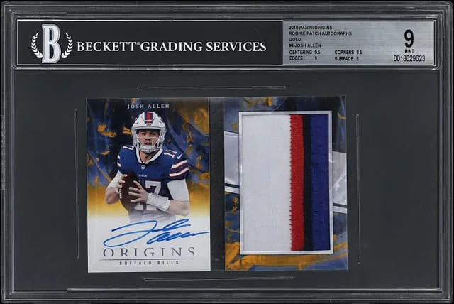 2018 Panini Origins Josh Allen Patch Autographs Gold #4 card image