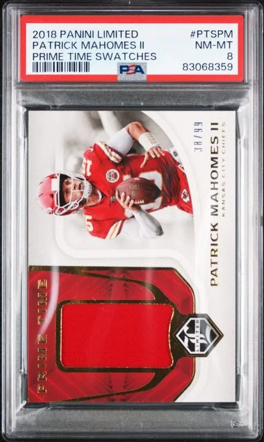 2018 Panini Patrick Mahomes II Limited Prime Time Swatches #PTSPM card image