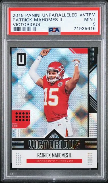2018 Panini Patrick Mahomes II Unparalleled Victorious #VT-PM card image