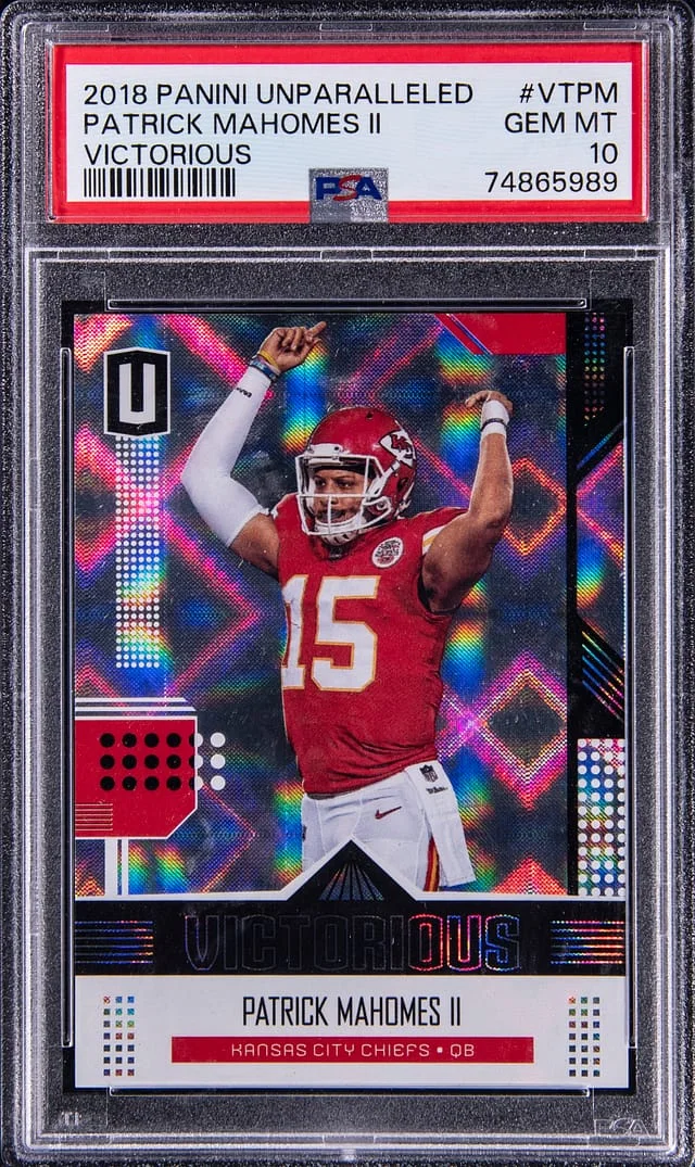 2018 Panini Patrick Mahomes II Unparalleled Victorious #VTPM card image
