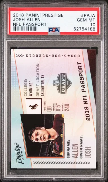 2018 Panini Prestige Josh Allen NFL Passport #PPJA card image