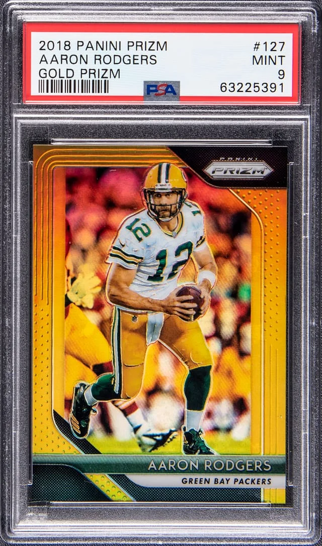 2018 Panini Prizm Aaron Rodgers Gold #127 card image