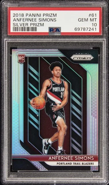 2018 Panini Prizm Anfernee Simons Ruby Wave #61 card image