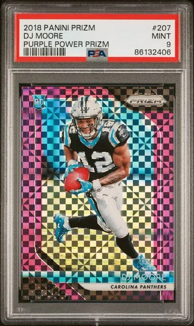 2018 Panini Prizm D.J. Moore Purple Power Prizm #207 card image