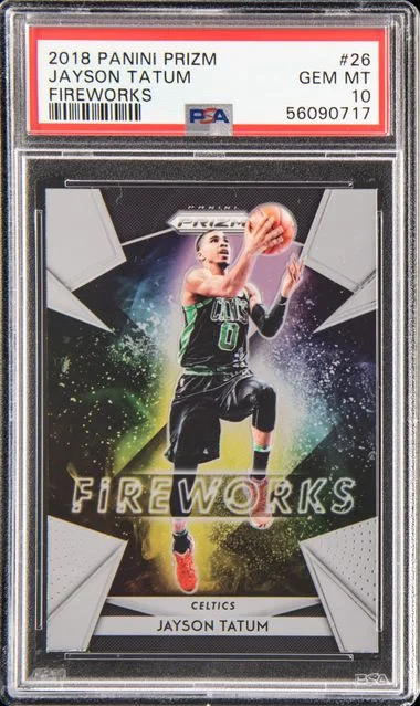 2018 Panini Prizm Jayson Tatum Fireworks #26 card image