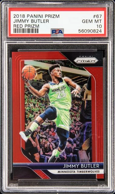 2018 Panini Prizm Jimmy Butler Red Prizm #67 card image