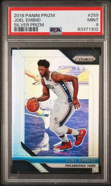2018 Panini Prizm Joel Embiid Silver Prizm #259 card image