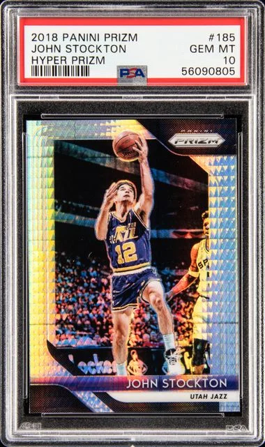 2018 Panini Prizm John Stockton Hyper Prizm #185 card image