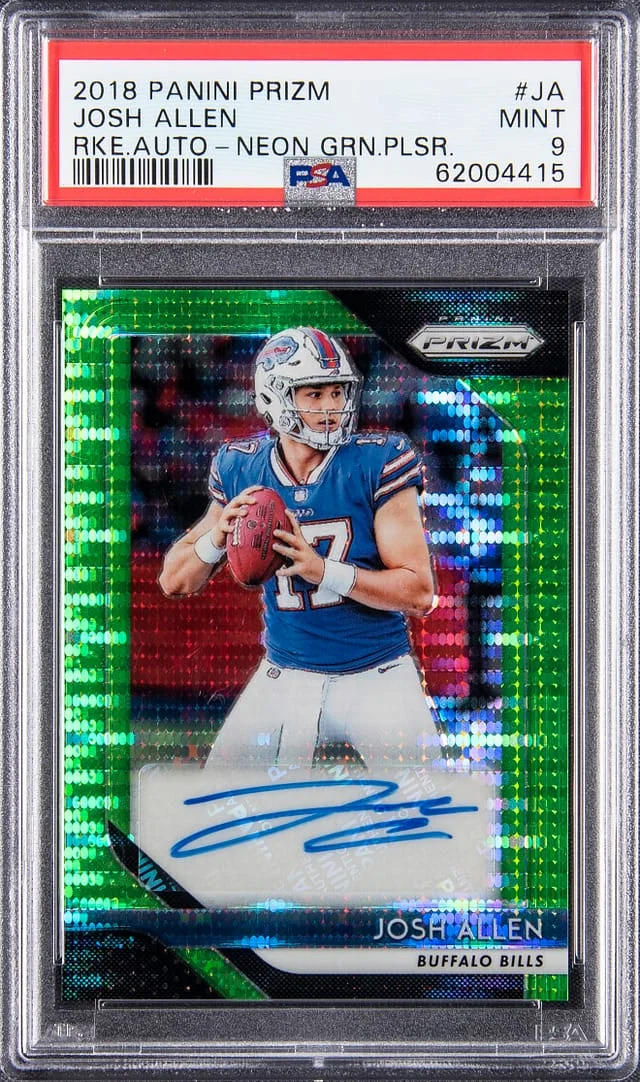 2018 Panini Prizm Josh Allen Neon Green Pulsar #JA card image