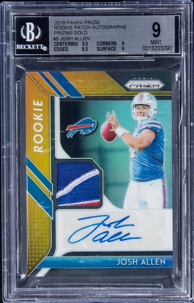 2018 Panini Prizm Josh Allen Patch Autograph (RPA) Gold Prizm #RPA-JA card image