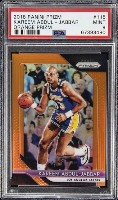 2018 Panini Prizm Kareem Abdul-Jabbar Orange Prizm #115 card image