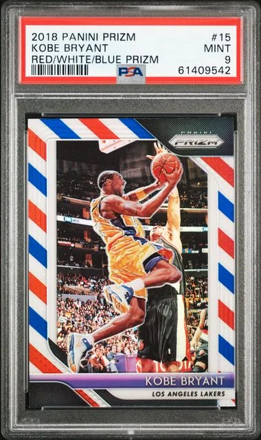 2018 Panini Prizm Kobe Bryant Red/White/Blue Prizm #15 card image