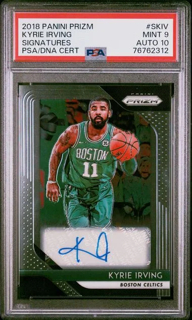 2018 Panini Prizm Kyrie Irving Signatures #SKIV card image