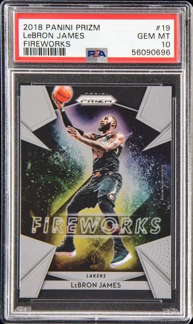 2018 Panini Prizm LeBron James Fireworks #19 card image