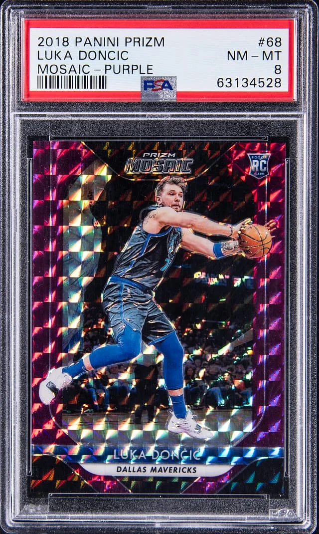 2018 Panini Prizm Luka Doncic Mosaic Purple #68 card image