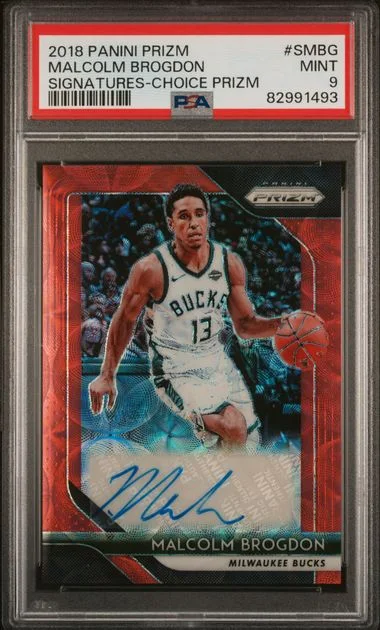 2018 Panini Prizm Malcolm Brogdon Signatures Choice Prizm #SMBG card image