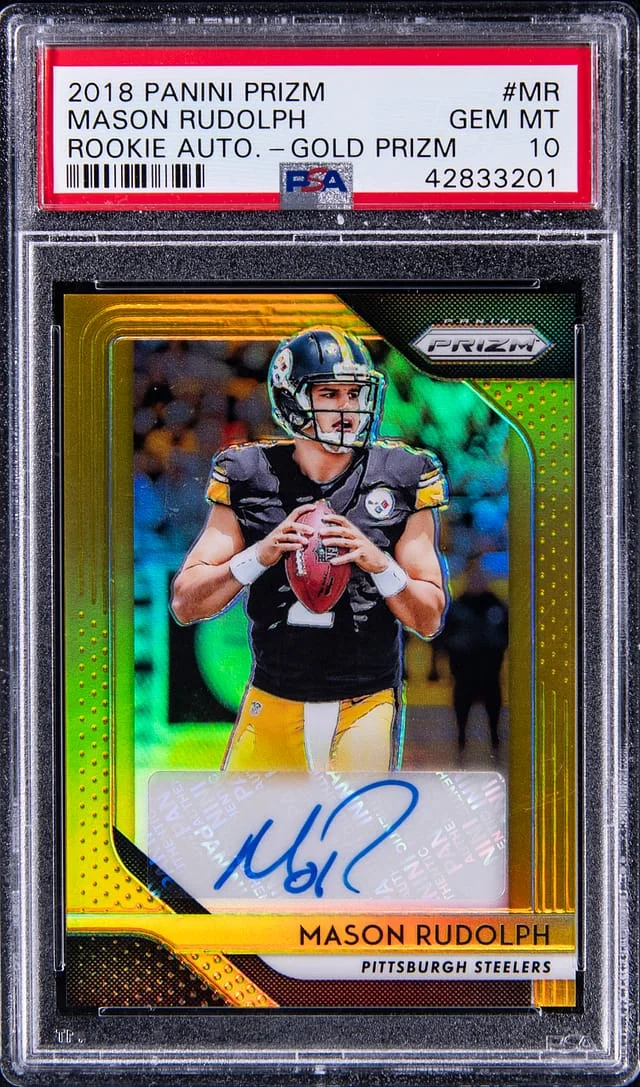 2018 Panini Prizm Mason Rudolph Autographs Gold Prizm #MR card image