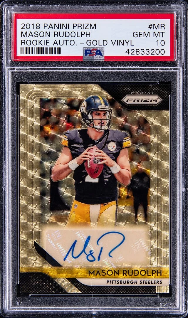 2018 Panini Prizm Mason Rudolph Autographs Gold Vinyl Prizm #RA-MR card image