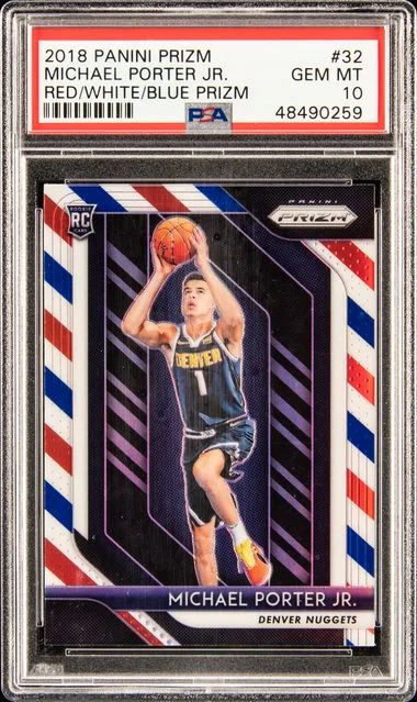 2018 Panini Prizm Michael Porter Jr. Red/White/Blue Prizm #32 card image