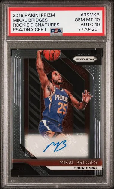 2018 Panini Prizm Mikal Bridges Signatures #RSMKB card image