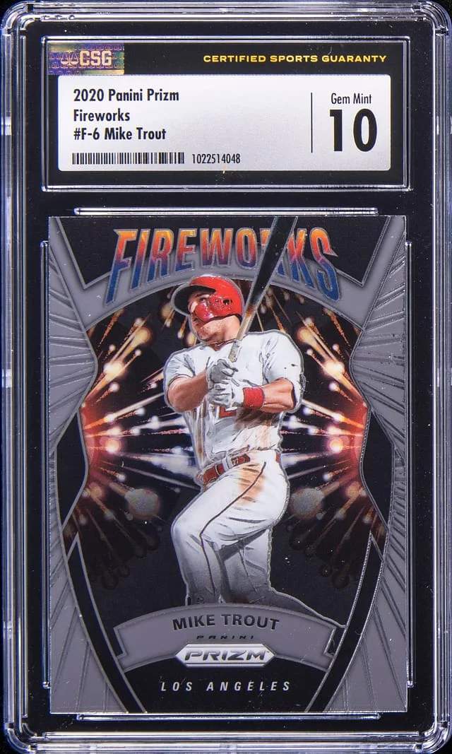 2018 Panini Prizm Mike Trout Fireworks #F-6 card image