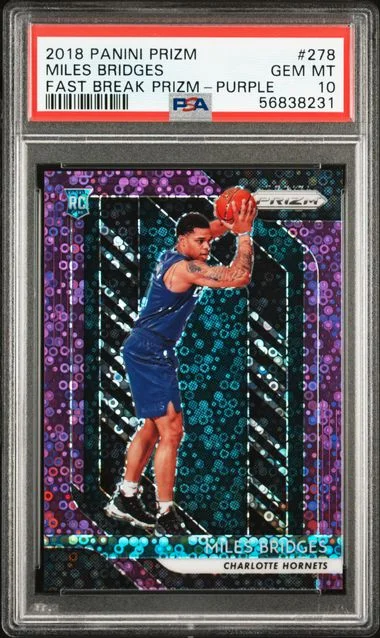 2018 Panini Prizm Miles Bridges Fast Break Prizm-Purple #278 card image