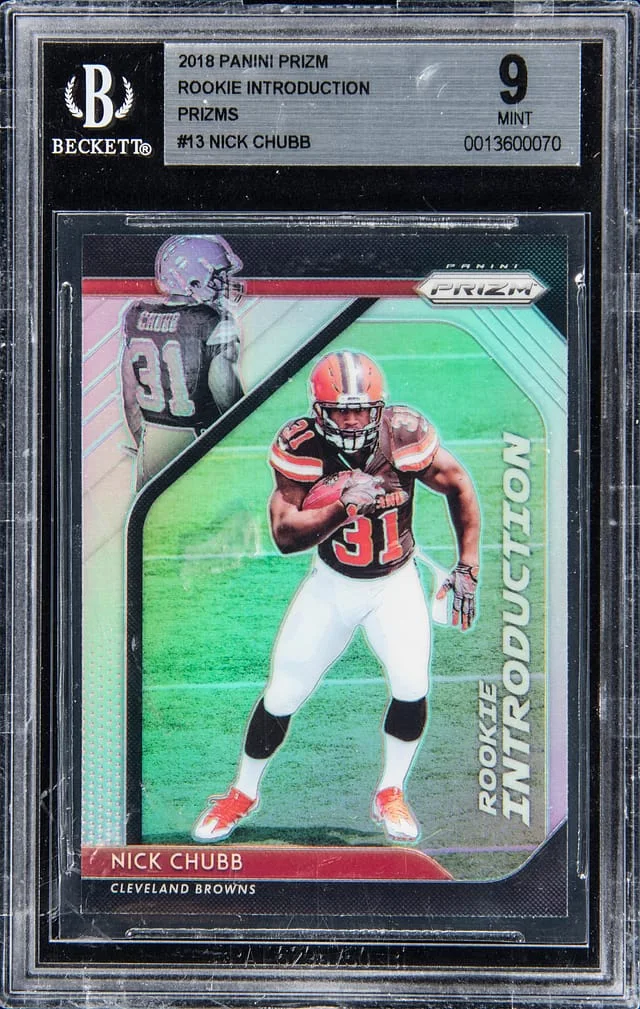 2018 Panini Prizm Nick Chubb Introduction Prizm #RI-13 card image