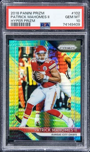 2018 Panini Prizm Patrick Mahomes II Light Blue Prizm Die-Cut #102 card image