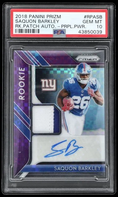 2018 Panini Prizm Saquon Barkley Patch Autographs #RPASB card image
