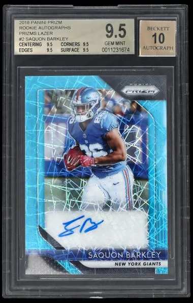 2018 Panini Prizm Saquon Barkley Autographs Lazer #SB card image