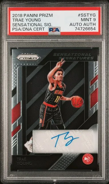 2018 Panini Prizm Sensational Signatures Sstyg Trae Young #no-number card image