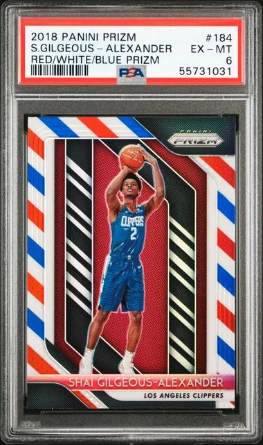 2018 Panini Prizm Shai Gilgeous-Alexander Hyper Prizm #184 card image