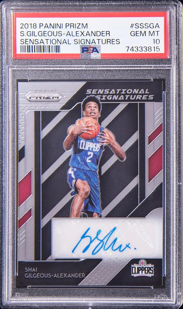 2018 Panini Prizm Shai Gilgeous-Alexander Sensational Signatures #SSSGA card image