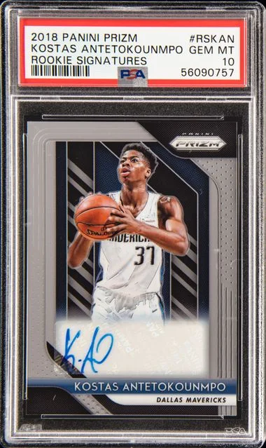 2018 Panini Prizm Signatures Rskan Kostas Antetokounmpo #no-number card image