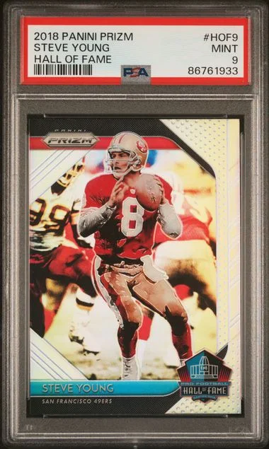 2018 Panini Prizm Steve Young Hall Of Fame #HOF9 card image