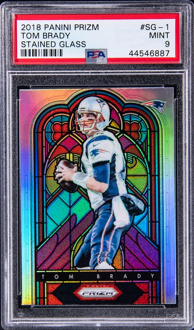 2018 Panini Prizm Tom Brady Stained Glass #SG-1 card image