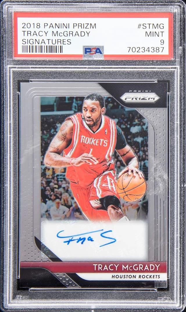 2018 Panini Prizm Tracy McGrady Signatures #STMG card image