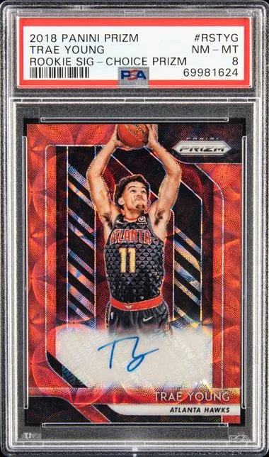2018 Panini Prizm Trae Young Signatures #RSTYG card image