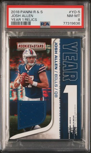 2018 Panini Relics Yo-5 Josh Allen Rookies & Stars Year #1 card image